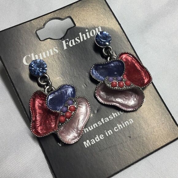 Flower Drop Earrings (H15) - Picture 2 of 7